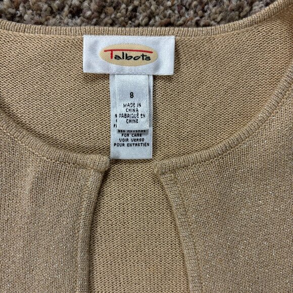 NWT: Talbots Gold Sparkle Cardigan - Women's Size 8 - 1911 - Picture 3 of 4